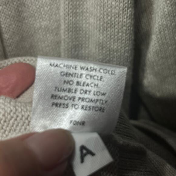 Eileen Fisher Sweater Cardigan Open Front Beige Organic Cotton Comfy Casual XL - Picture 8 of 8